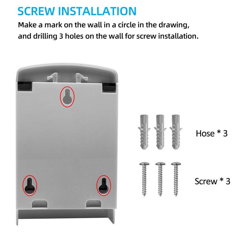 GreeSuit Soap Dispenser Wall Mount, 1000ML Commercial Manual Soap Dispenser Wall Mounted for Bathroom Kitchen Hotel, Shampoo Container Plastic - Image 5